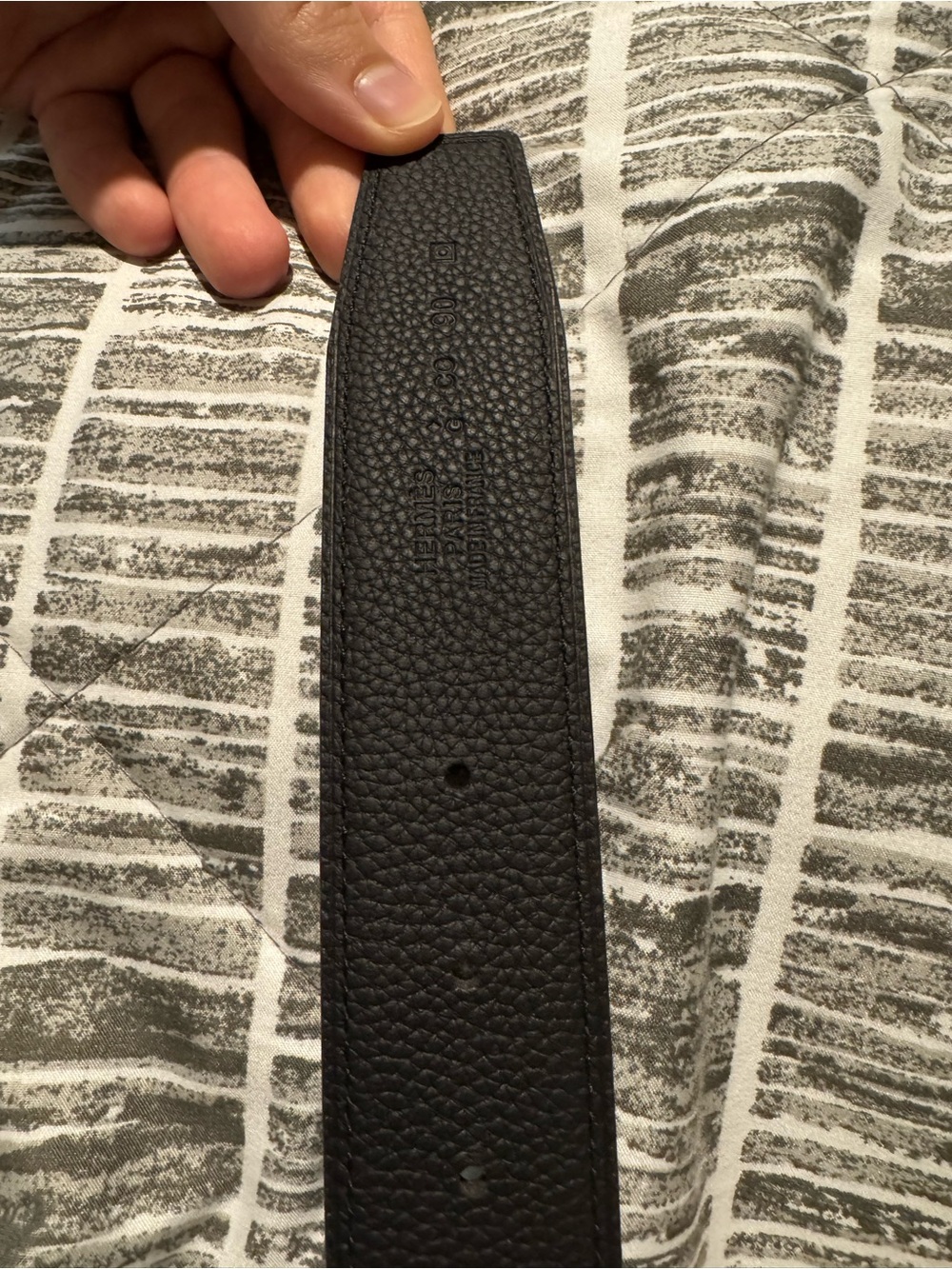 Hermes H Buckle Reversible Black Leather Belt 90cm Matte Palladium Like New - Picture 4 of 8